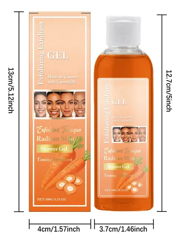 Gel De Baño Iluminador De Zanahoria Con Jabón Líquido, 100 M