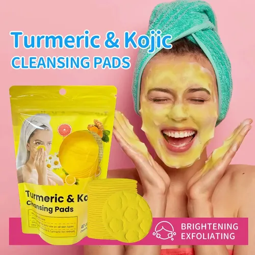 40 Unidades De Almohadillas Limpiadoras Para Rostro Y Cuerpo Amarillo