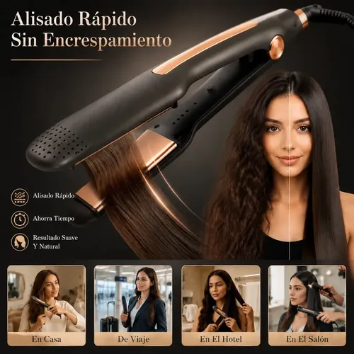 Plancha de Pelo Profesional Temperatura Máxima de 400 °F, Opciones de Peinado Versátiles Planchitas Pelo, Color Negro.