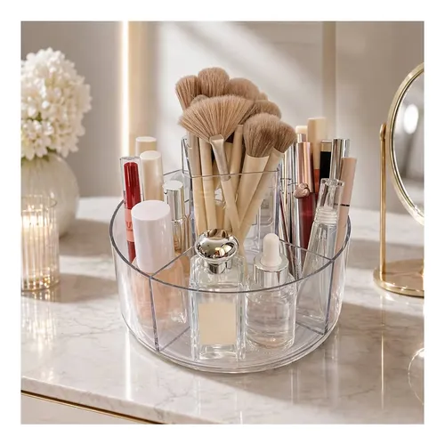 Organizador Acrílico Giratorio Maquillaje Cosmeticos Cremas