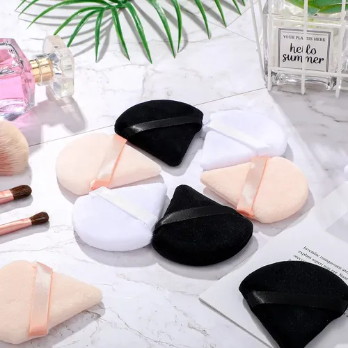 Borla De Maquillaje Triangular Patelai, 15 Piezas, Negra