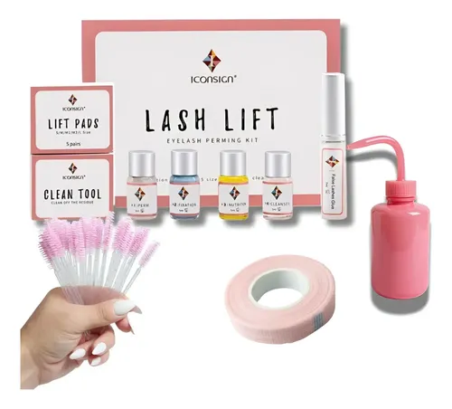 Kit Iconsing Lifting Permanente Pestañas Rosa Para Inciales