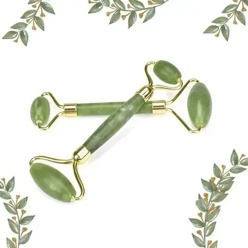 Masajeador Rodillos Doble Piedra Jade Facial Corporal