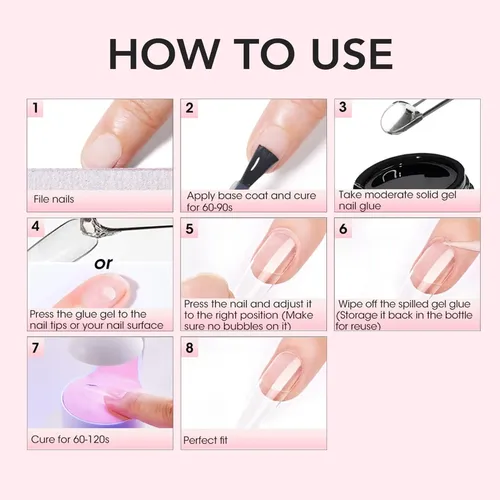 Pegamento Gel Suave Para Uñas Postizas Full Cover Uv