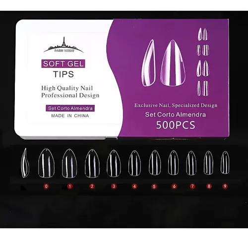Tips Soft Gel Paris Night X500 Set Corto