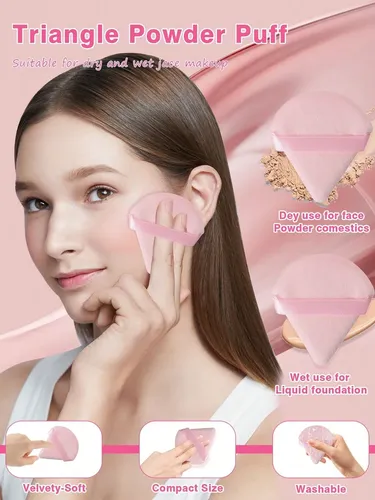Esponjas Y Borlas Triangulares Para Maquillaje Líquido Y Pol