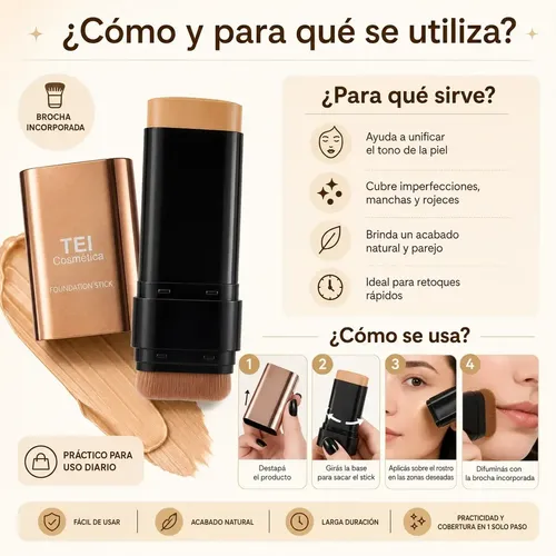 Base De Maquillaje En Barra Tei Cosmética Foundation Stick