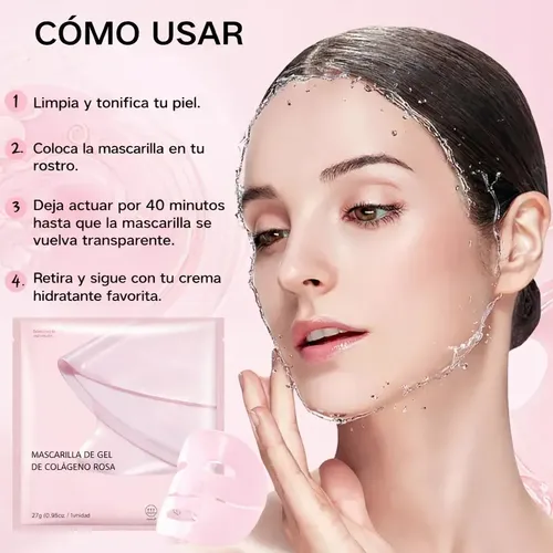 Mascarilla Coreana Pdrn Pink Collagen Gel Mask Pack X4