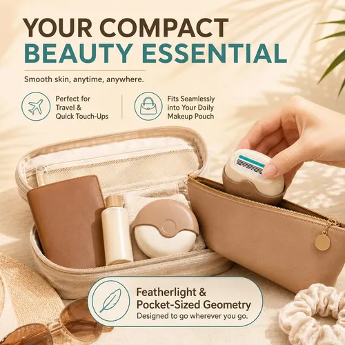 3-layer Hair Shaver With Rotating Cover, Compact Travel