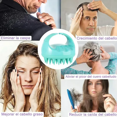 Cepillo Masajeador De Silicona Para Cuero Cabellud Multi-colored