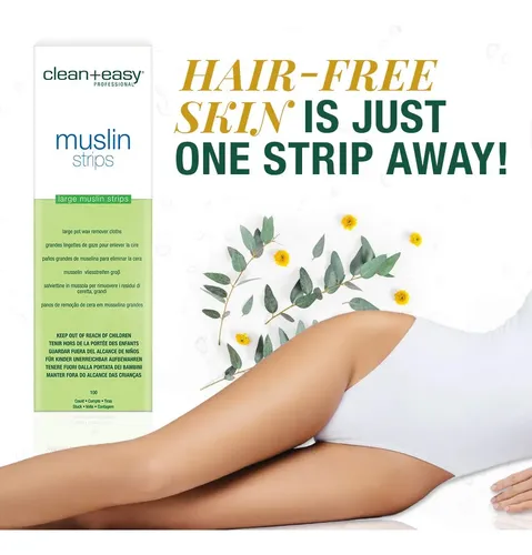Tiras De Depilación De Muselina Clean + Easy Para Piernas Gr