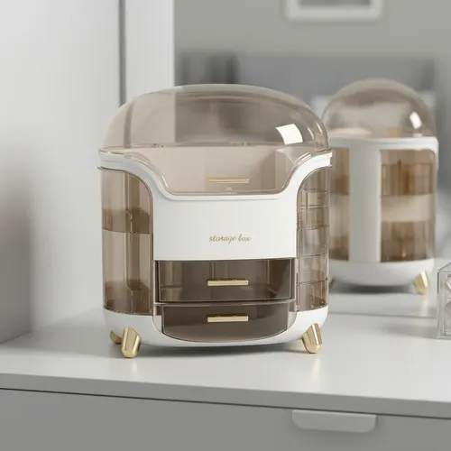 Capsula Organizadora De Maquillajes Make Up Tocador Blanco