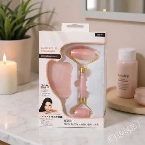 Rodillo De Resina Natural Y Tabla De Gua Sha En Forma De Cor