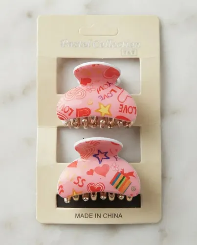 Broches De Pelo Para Nenas. Clips Para Niñas Ganchos Nenas Color Rosa