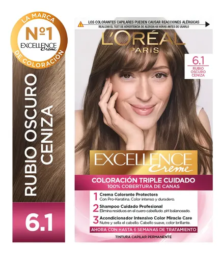 Kit De Coloración Excellence Creme L’oréal Paris Tono Tono 6.1 Rubio Oscuro Ceniza