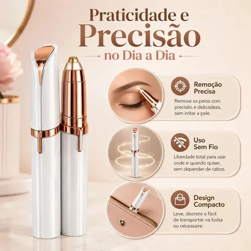 Caneta Depiladora Sobrancelha Elétrico Recarregável Usb Bivo
