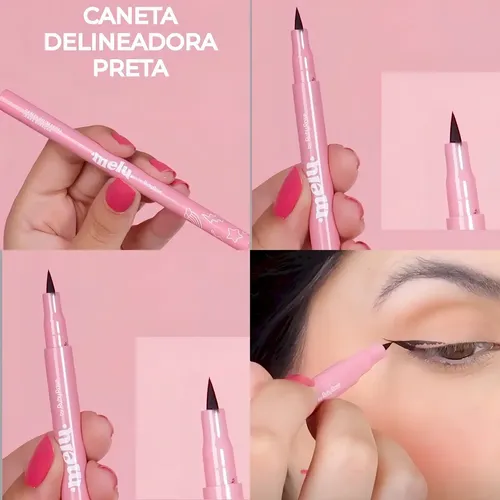 Delineador de ojos Melu Ruby Rose, impermeable y duradero, color negro con efecto mate