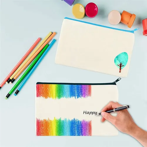 Paquete De 36 Bolsas De Maquillaje De Lona En Blanco, Bolsas