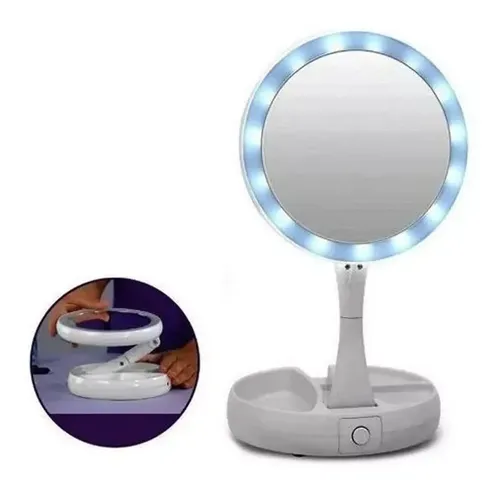 Espejo Doble Plegable Con Luz Led Maquillaje My Foldaway