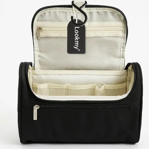 Neceser De Colgar Con Percha Negro Lookmy | Organizador De Cosméticos Y Maquillaje Para Viaje |