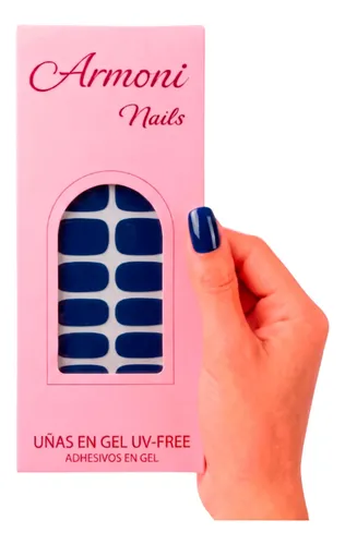 Stickers De Uñas Gel X22 Adhesivas Con Diseño Sin Lámpara Uv