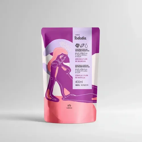 Crema corporal hidratante Tododia de Natura Refil, 400 ml, fragancia de ciruela y flor de vainilla