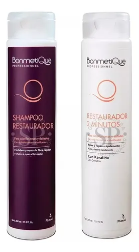Shampoo Y Acondicionador Restaurador Bonmetique 350ml Kit X2