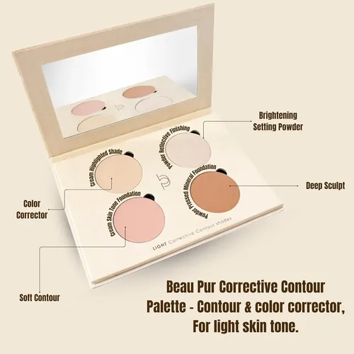 Beau Pur Paleta 4-en-1 Rostro Crema Polvo Contorno Rubor
