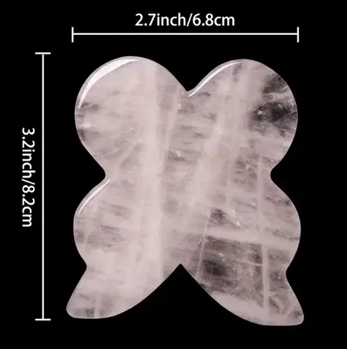 Herramienta Gua Sha Con Forma De Mariposa De Cuarzo Rosa Nat