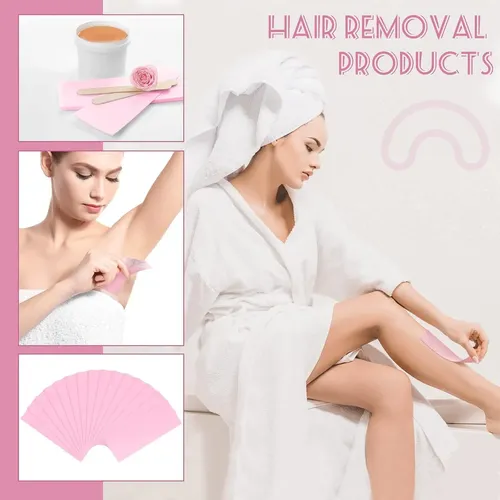 Cintas De Cera No Tejidas Blulu Rosa 400u Faciales Y