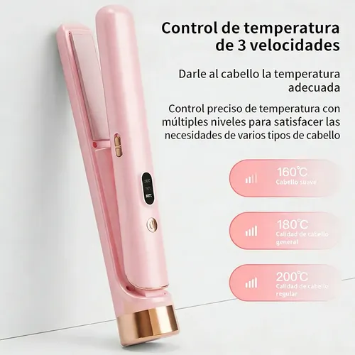 Plancha Y Rizador Inalámbrico Portátil 2 En 1 4000mah .w