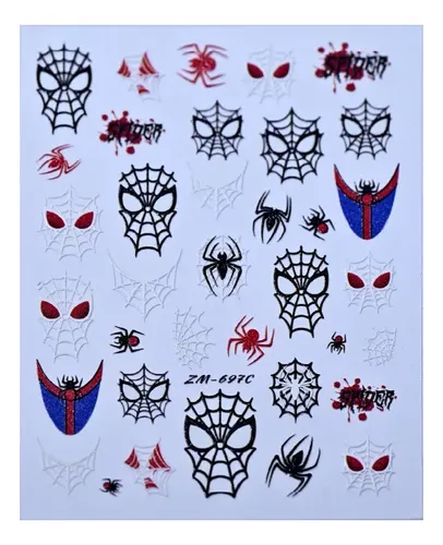 Pegatinas Para Uñas Limitpretty Spider-man, Estilo Oscuro Pa