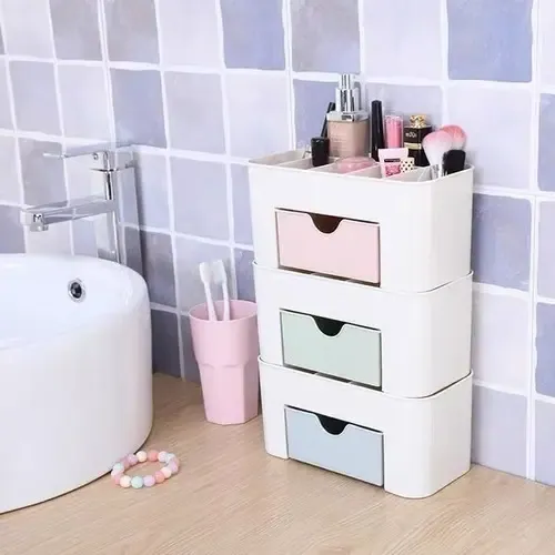 Organizador Maquillaje Smart Beauty Plástico Compartimientos Verde 10x20cm