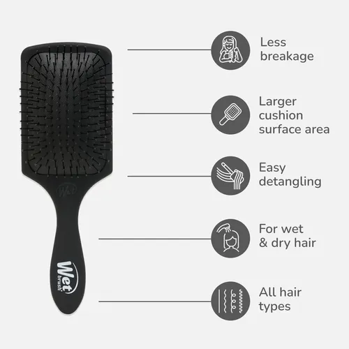 Cepillo De Pelo Wet Brush Paddle Detangler Black Frost
