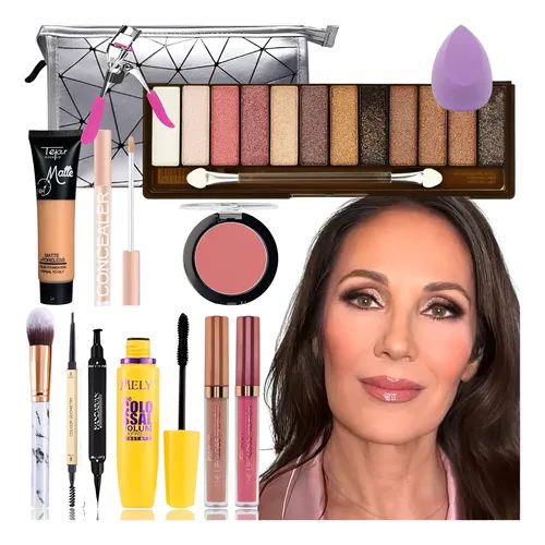 Kit Maquillaje Dama Elegante Labios Perlados Id. Piel Madura