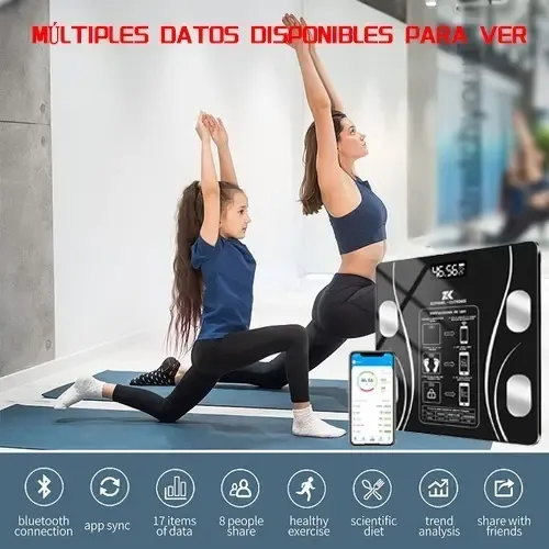 Báscula Baño Electrónica Led Aplicació Inteligentn Bluetooth