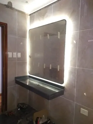 Espejo Baño Decorativo Rectangular Moderno Luz Led 50×60 Cm