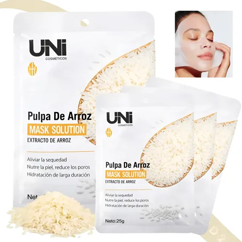 4 Mascarillas Faciales Hidratante C/ Extracto Pulpa De Arroz Todo Tipo De Piel