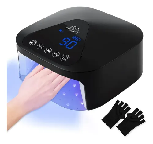 Cabina Uv Led Para Uñas Inalámbrica Con Guantes Y Base Met