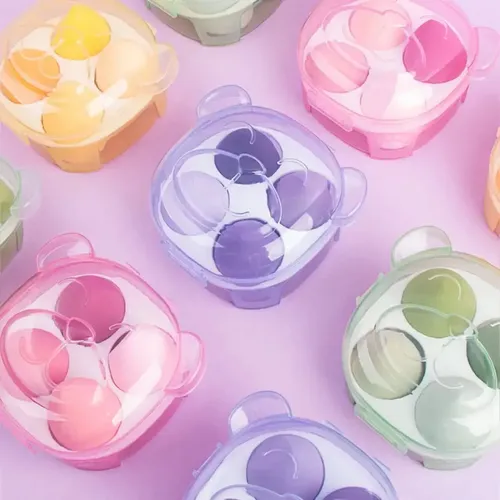 Kit X4uni Esponja Maquillaje Tipo Blender Envase Taper Osito