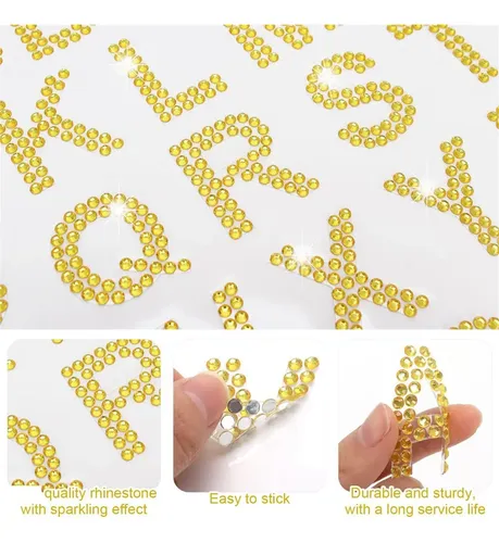 170 Pegatinas Con Letras Con Diamantes De Imitación Plateado