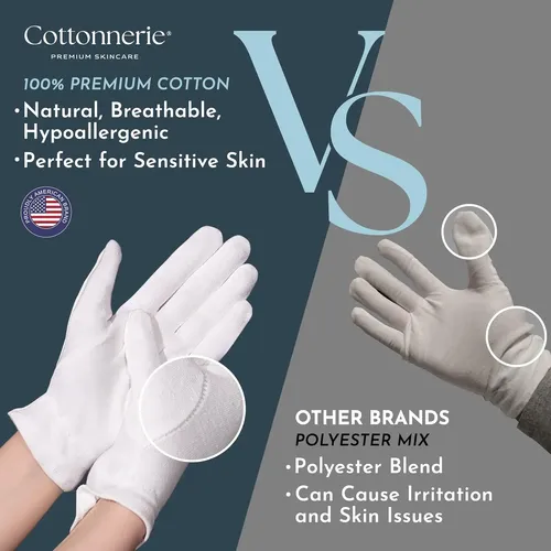 Guantes De Algodón Hidratantes Para Manos Secas X8 Medianos
