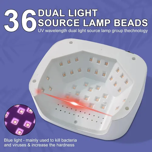 Lámpara Uv Led Blanca Para Uñas Gel Con Sensor Y 4 Timers