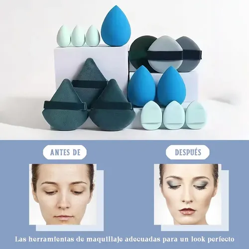 Juego De 15 Esponjas De Maquillaje,polvo Facial, Esponjas