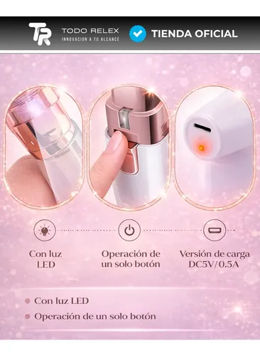 Depilador Facial Vello Corporal Luz Recargable 2 En 1 Mujer