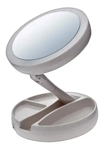 Espejo Doble Plegable Con Luz Led Maquillaje My Foldaway