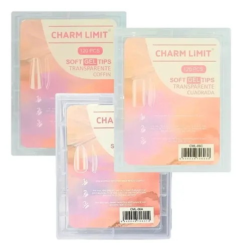 Tips Soft Gel / Pess On Nails Charm Limit Ultra Fino 120pcs