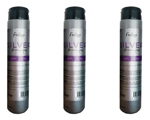 Kit Shampoo Silver Frilayp Matizador Para Cabellos 370ml X3