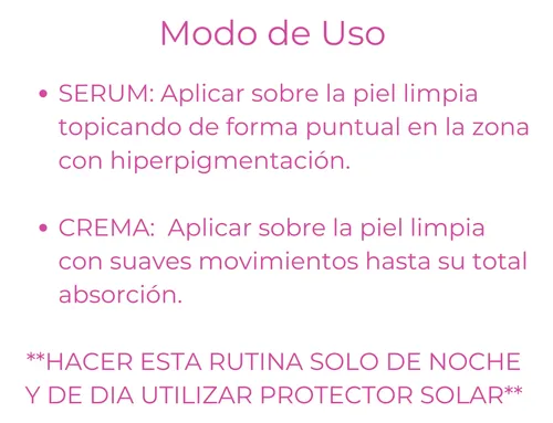 Rutina Skincare Noche Manchas Blanqueadora Pro White Idraet