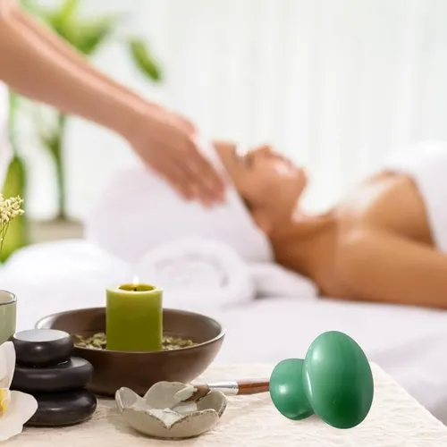 Rodillos De Jade Verde Para Masaje Facial Gua Sha Chico